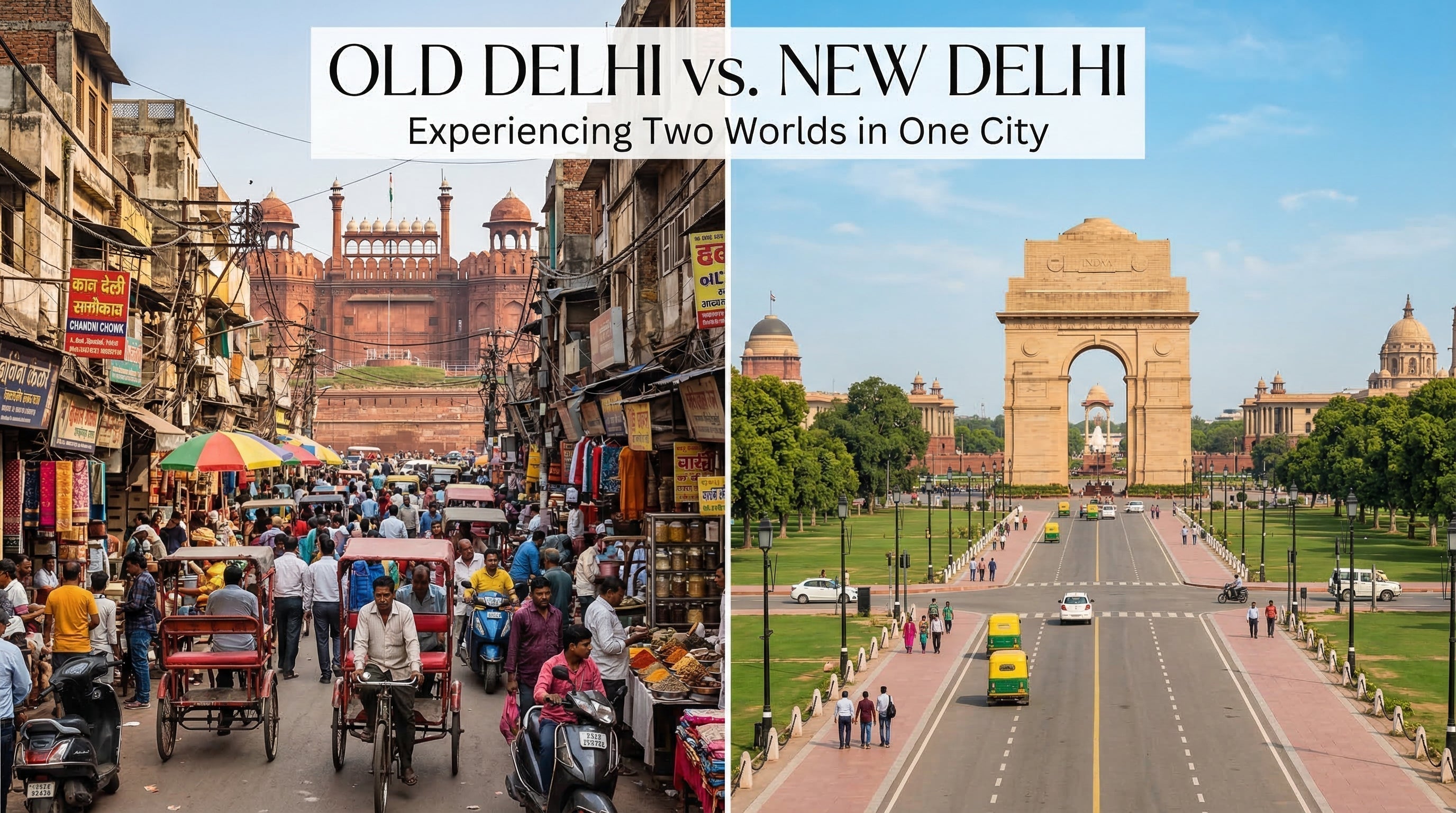 <b>  Old Delhi vs New Delhi: Experiencing Two Worlds in One City </b>